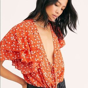 Free people “call me later” thong bodysuit